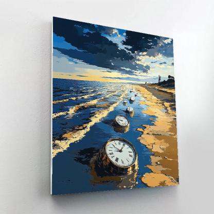 Salvador Dali Inspired Ocean Of Time Numbered painting kits