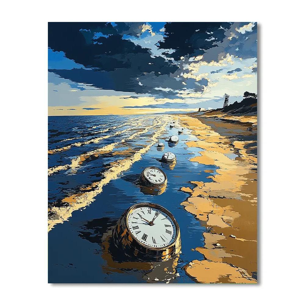Salvador Dali Inspired Ocean Of Time Numbered painting kits