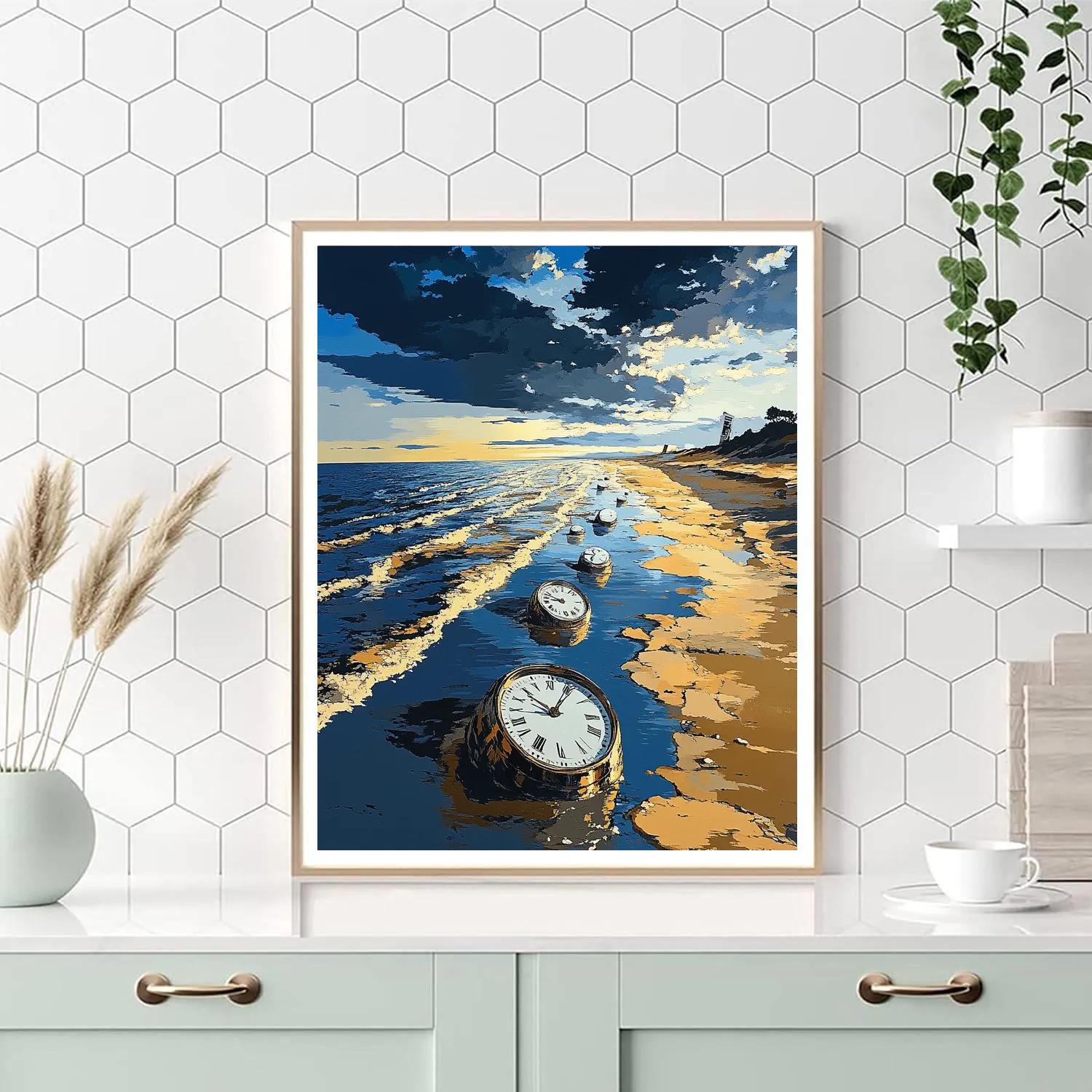 Salvador Dali Inspired Ocean Of Time Numbered painting kits