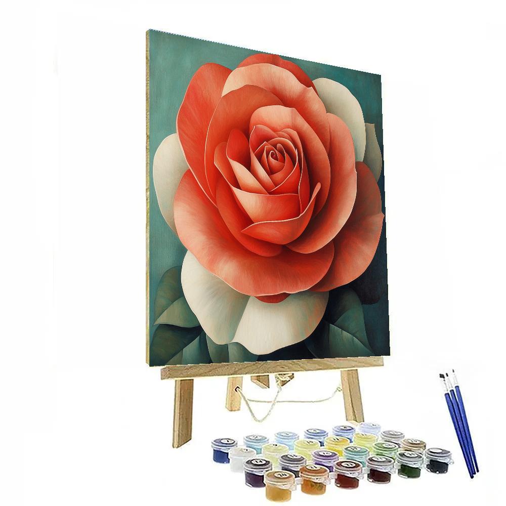 Georgia O Keeffe Inspired Red Rose Numbered painting kits