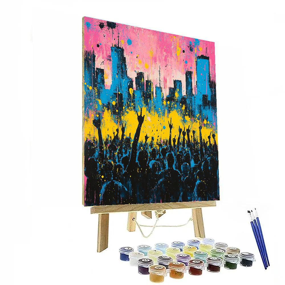 Jackson Pollock Inspired Night Market paint by numbers