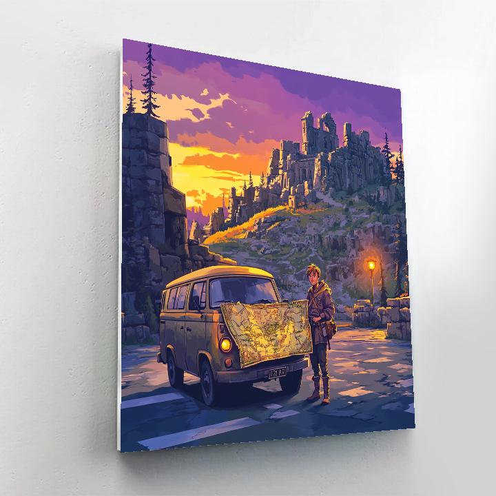 Barley Lightfoot Ancient Ruin Parking Lot Quest Disney Inspired Painting by numbers kit