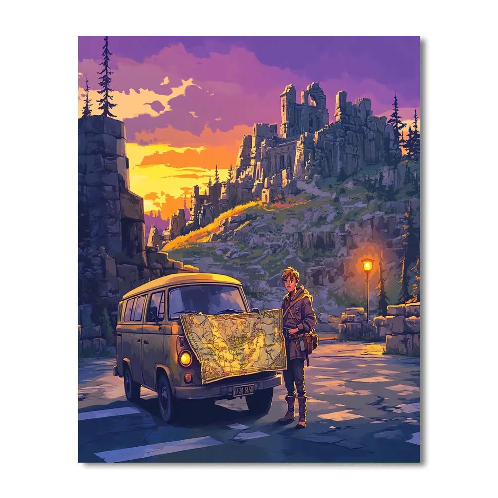 Barley Lightfoot Ancient Ruin Parking Lot Quest Disney Inspired Painting by numbers kit