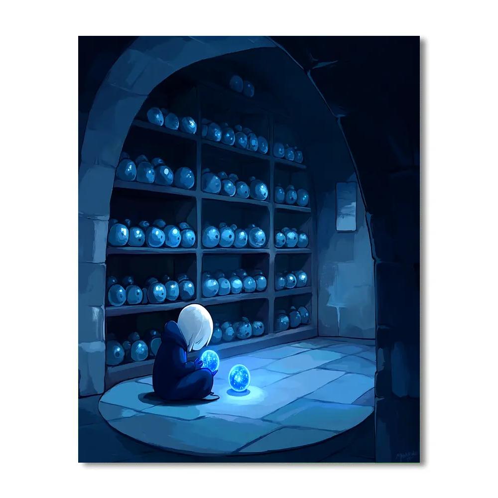 Sadness Memory Room Blue Glow Disney Inspired Painting by numbers kit
