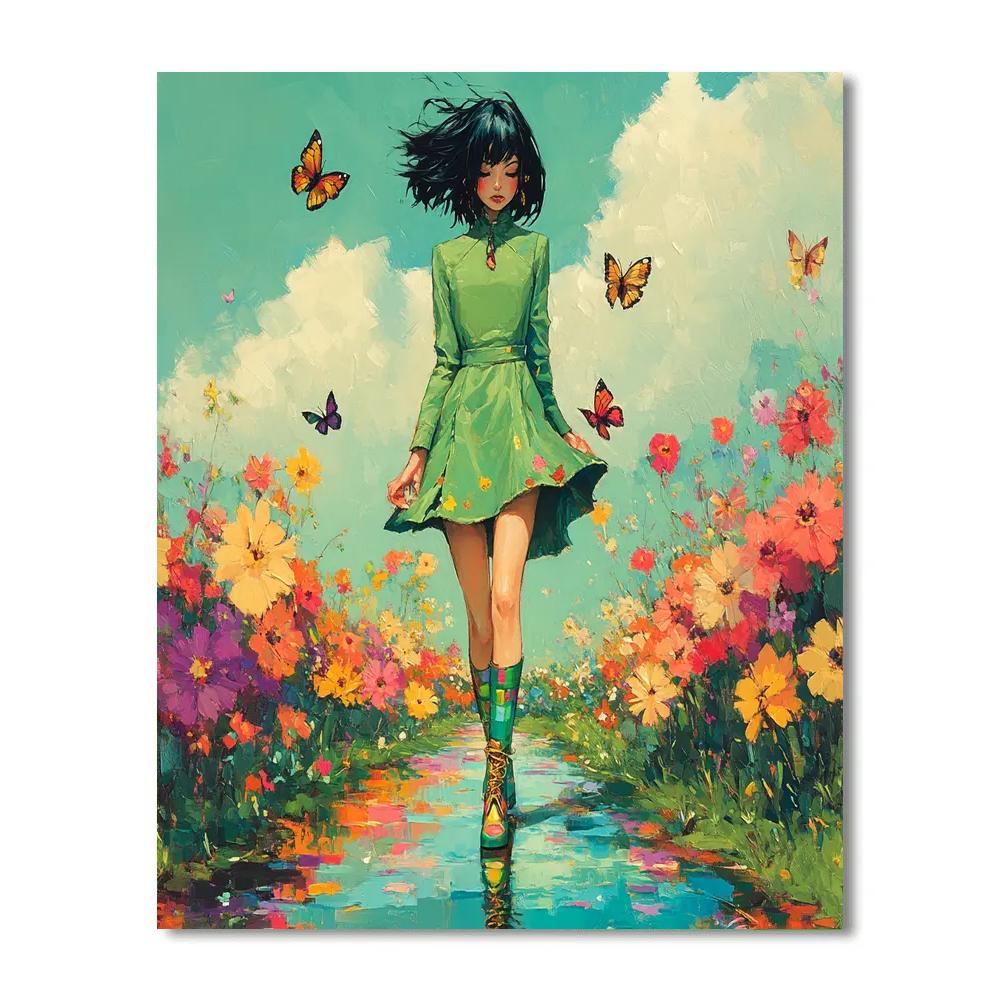 Disgust Rainbow Garden Path Stride Disney Inspired paint by number
