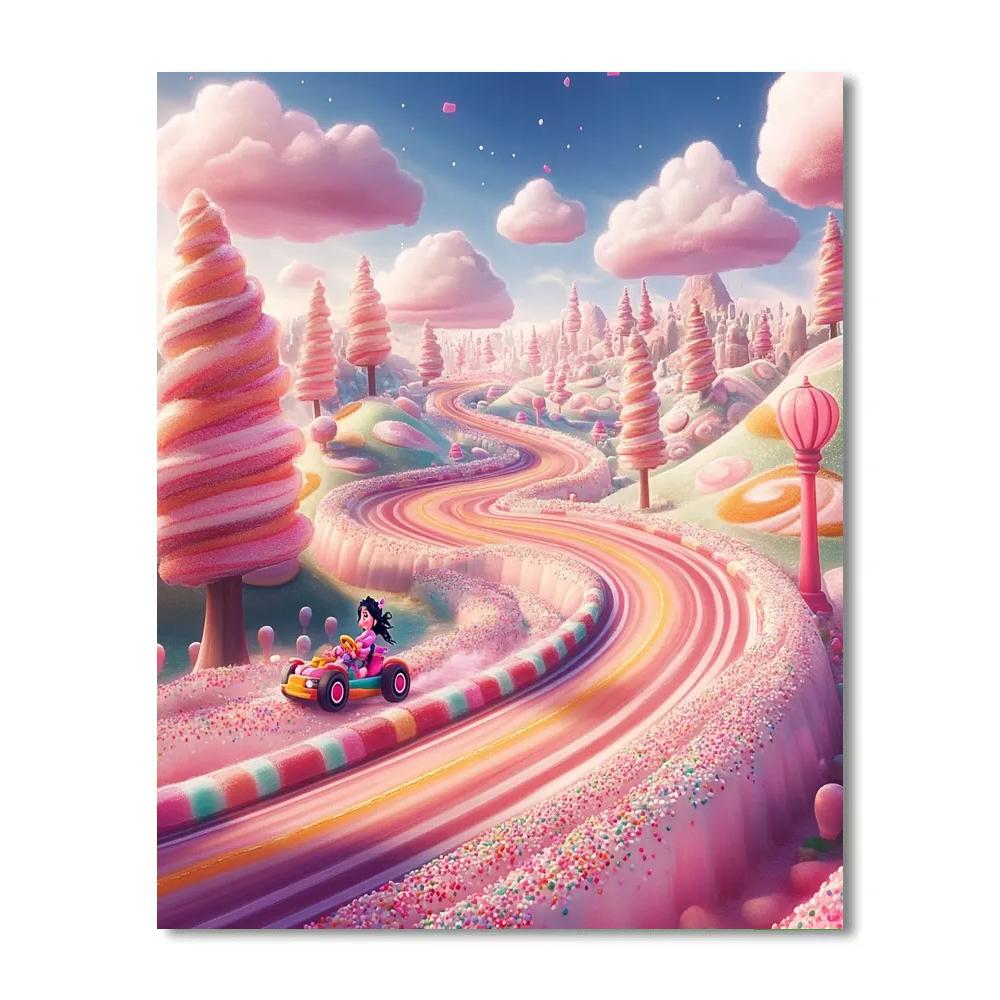 Vanellope Sugar Rush Candy Road Sprint Disney Inspired Numbered painting kits