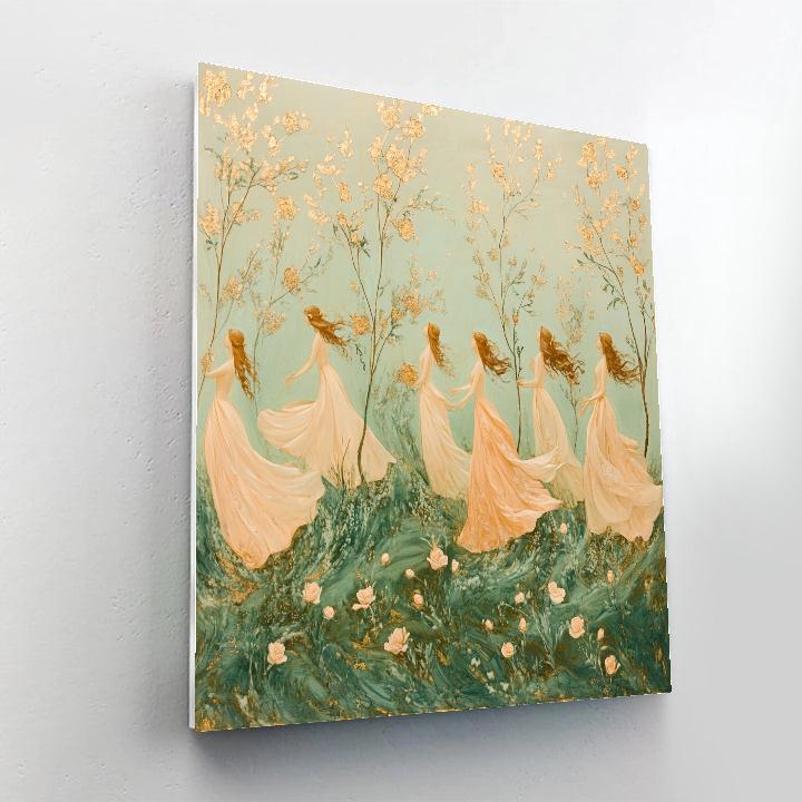 Botticelli Inspired Spring Procession paint by numbers