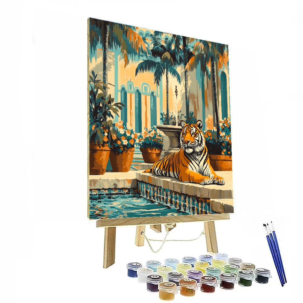 Rajah Palace Courtyard Sun Nap Disney Inspired Number painting