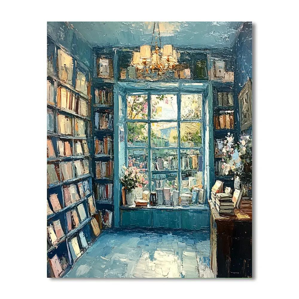 Vermeer Inspired Bookshop Window Number painting
