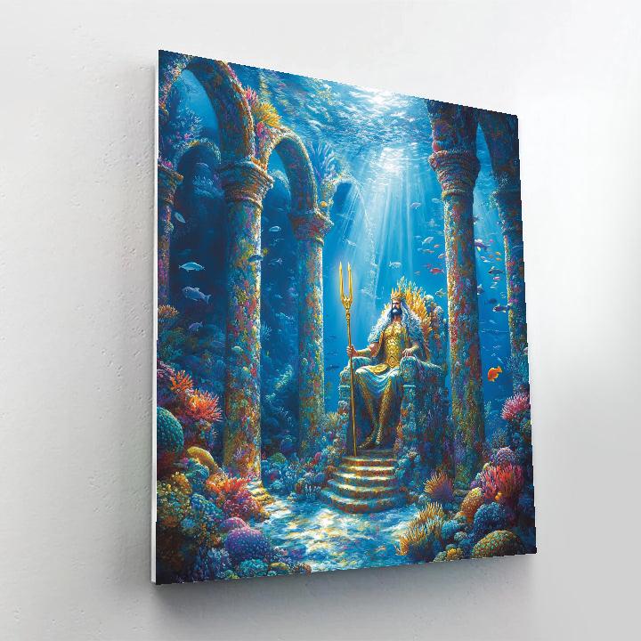 King Triton Coral Throne Tide Glow Disney Inspired paint by color