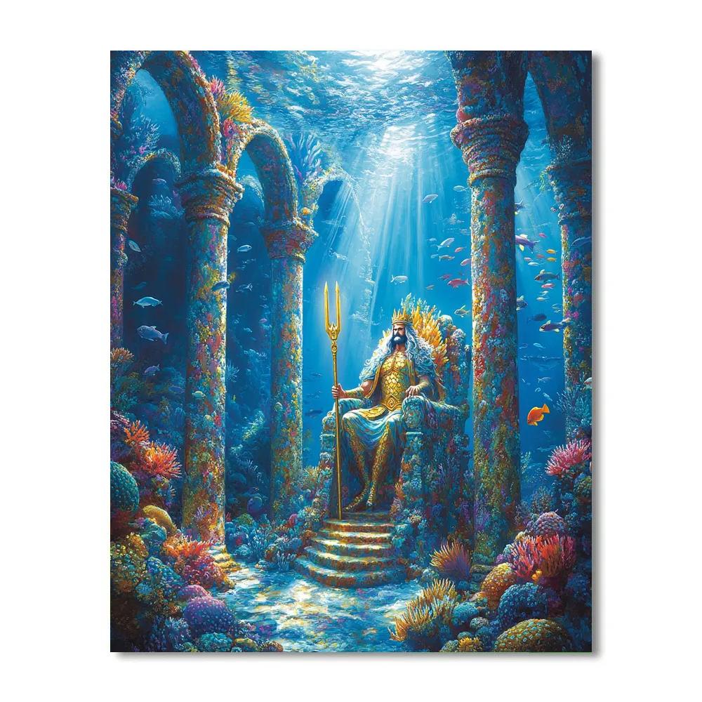King Triton Coral Throne Tide Glow Disney Inspired paint by color