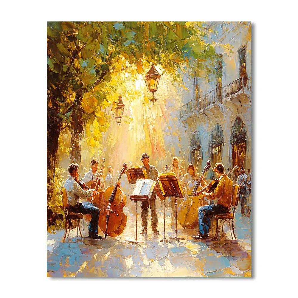 Renoir Inspired Street Musicians paint by numbers