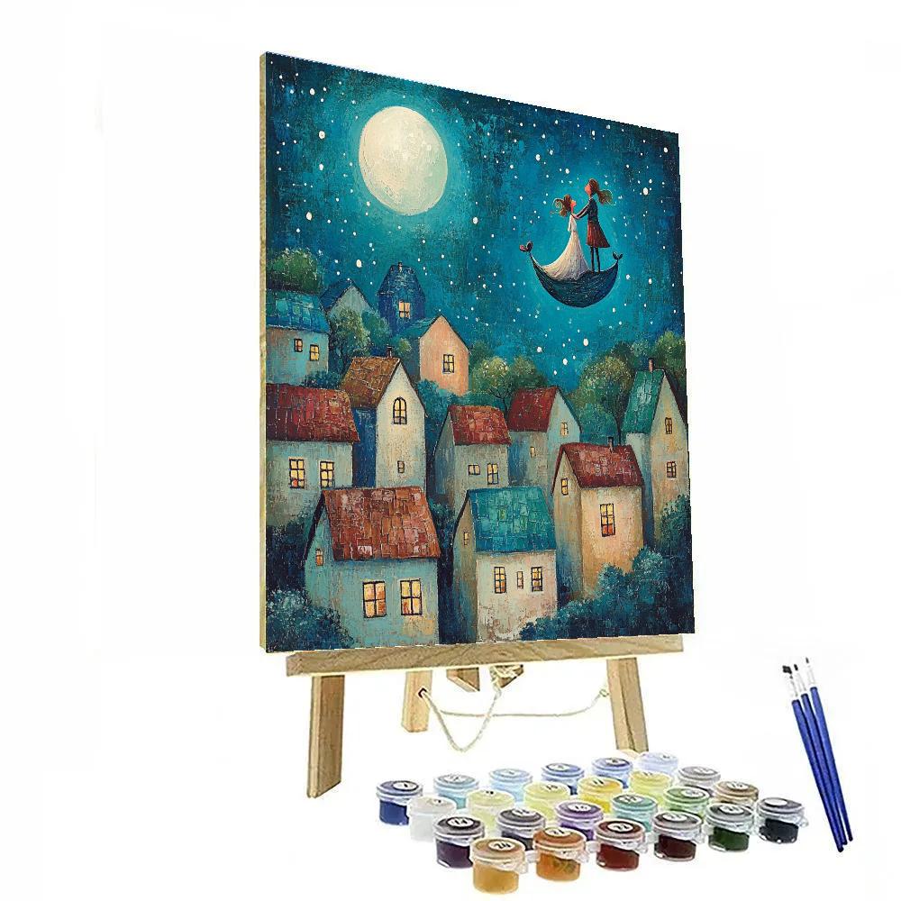 Marc Chagall Inspired Floating Village Numbered painting kits