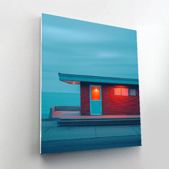 Edward Hopper Inspired Seaside Motel paint by numbers