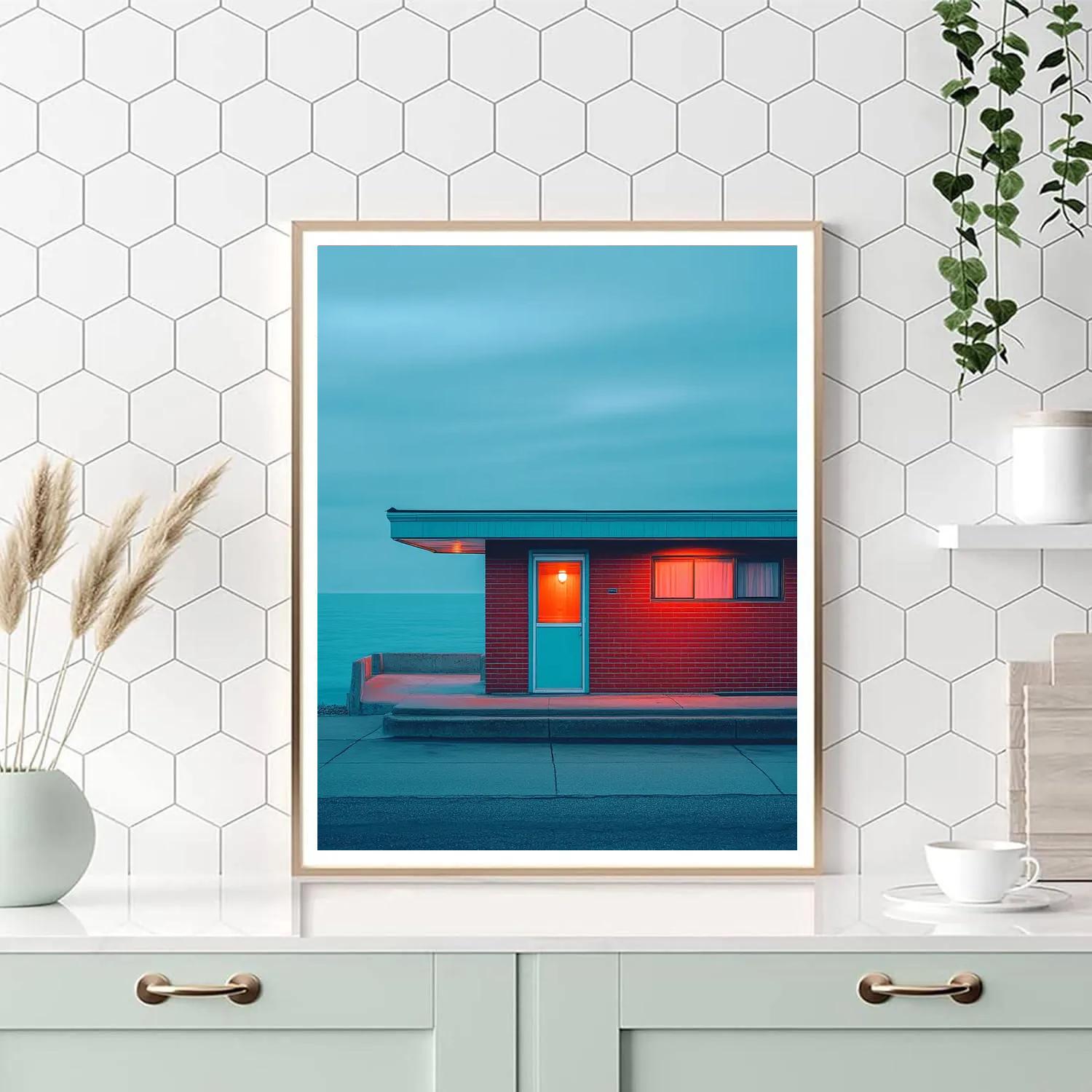 Edward Hopper Inspired Seaside Motel paint by numbers