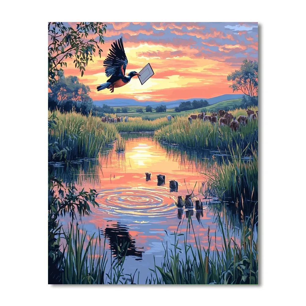Zazu Watering Hole Morning Report Disney Inspired Paint by numbers kits