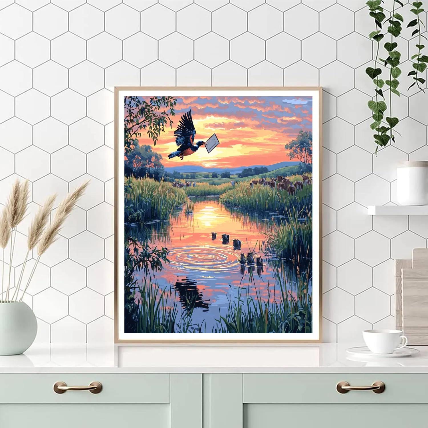 Zazu Watering Hole Morning Report Disney Inspired Paint by numbers kits