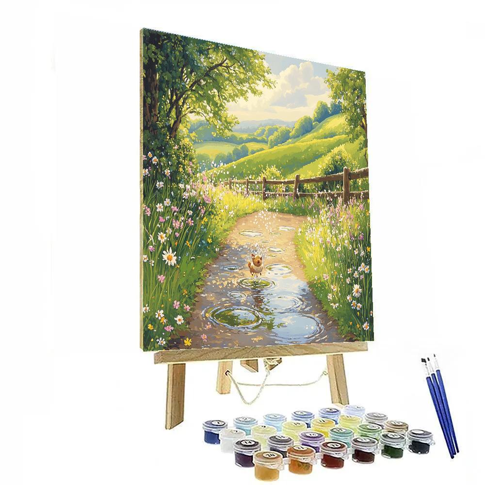 Roo Springtime Puddle Jump Lane Disney Inspired DIY paint by numbers