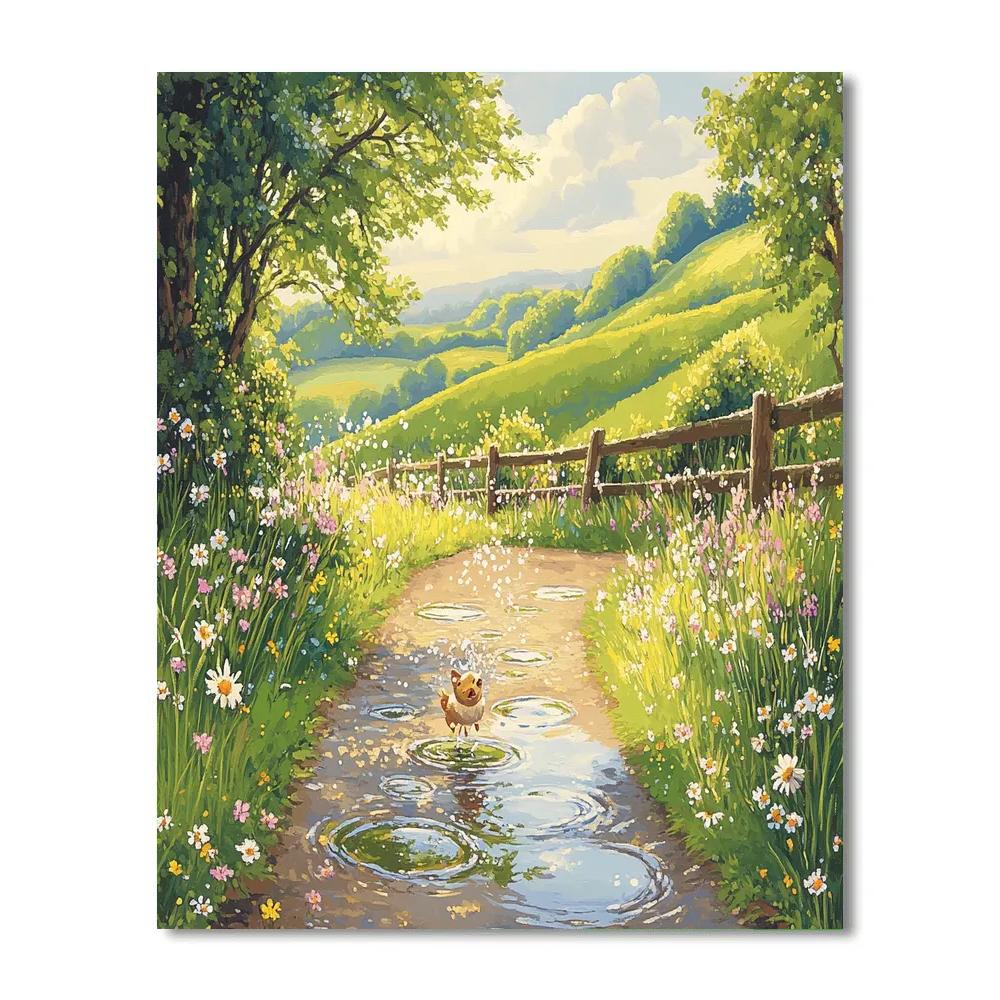 Roo Springtime Puddle Jump Lane Disney Inspired DIY paint by numbers