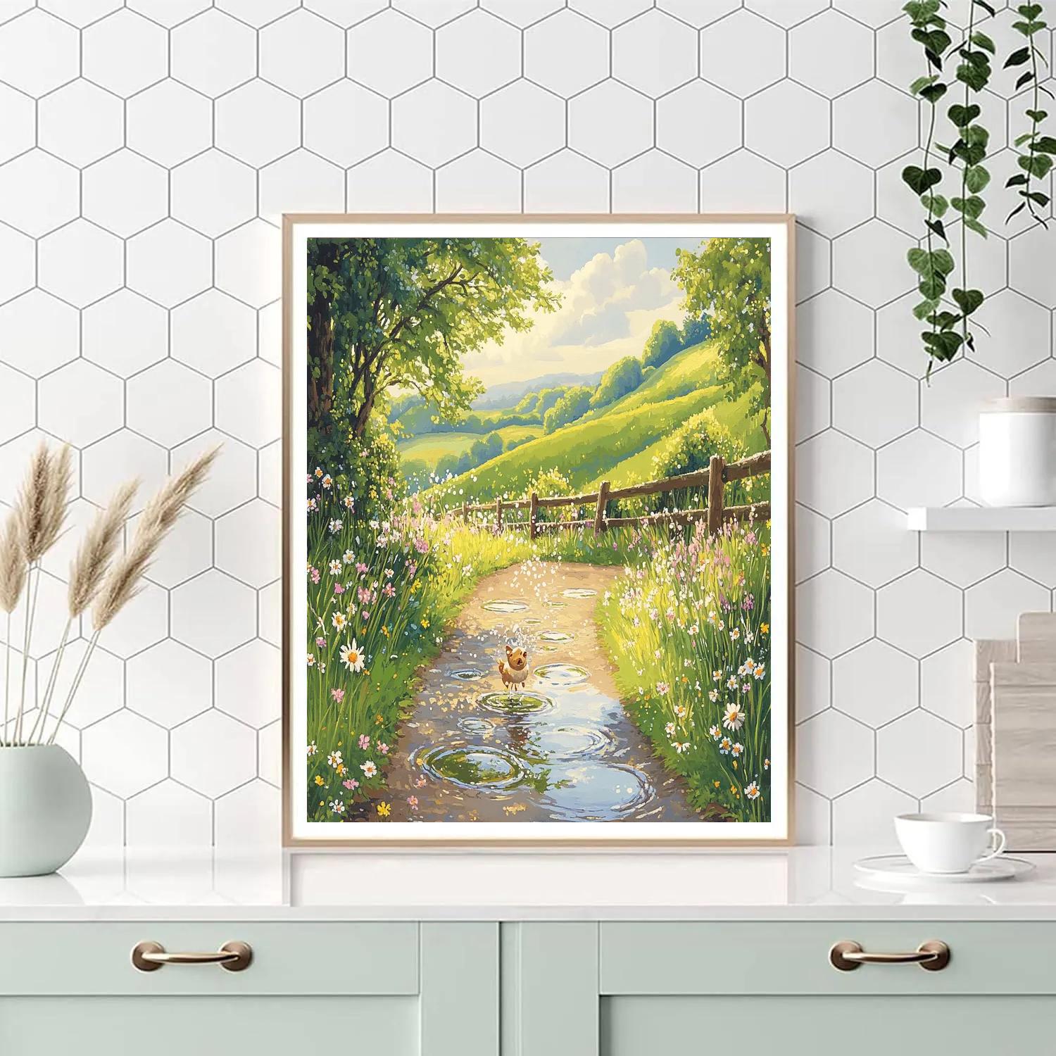 Roo Springtime Puddle Jump Lane Disney Inspired DIY paint by numbers