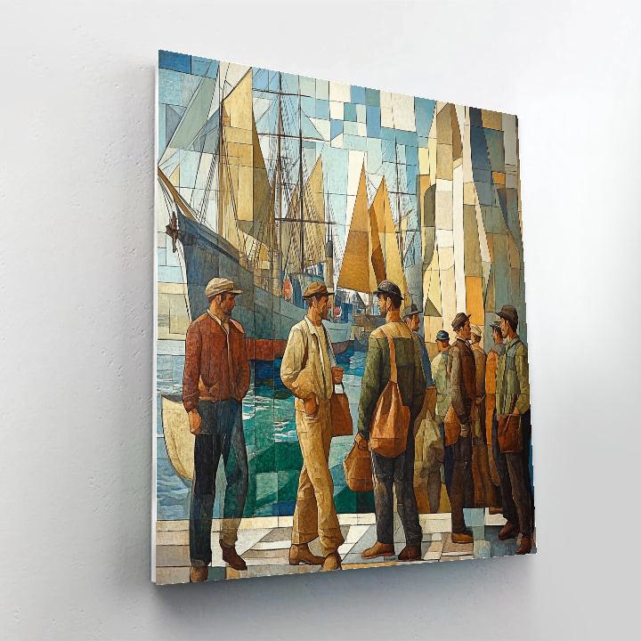 Diego Rivera Inspired Harbor Mural DIY paint by numbers
