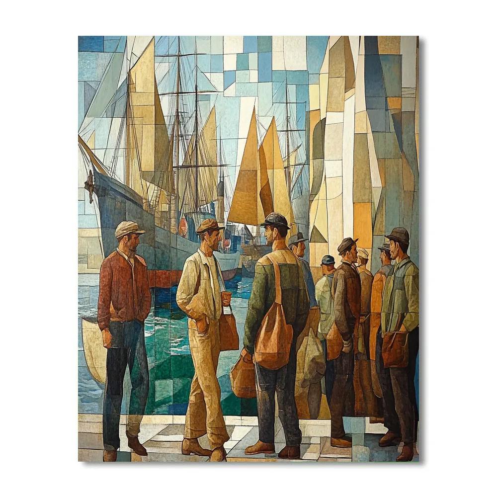 Diego Rivera Inspired Harbor Mural DIY paint by numbers