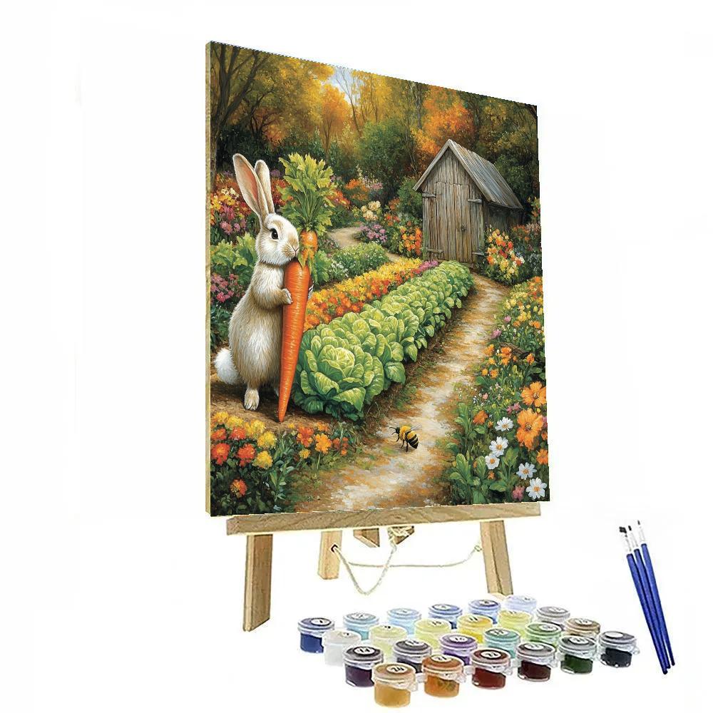 Rabbit Vegetable Garden Harvest Morning Disney Inspired paint by numbers