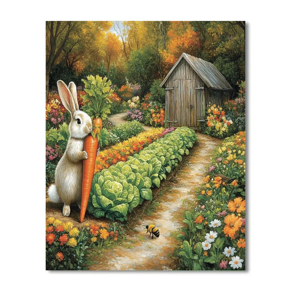 Rabbit Vegetable Garden Harvest Morning Disney Inspired paint by numbers