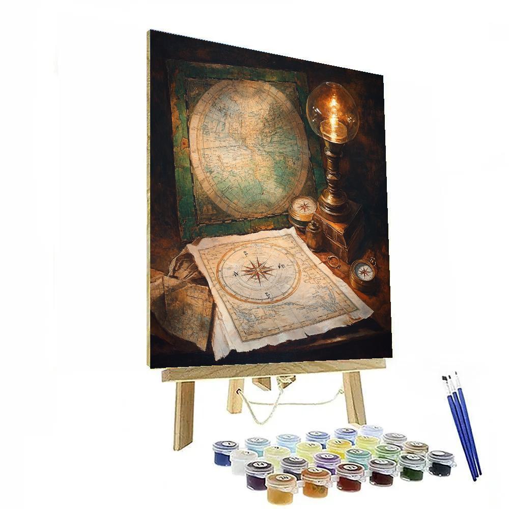 Rembrandt Inspired Study Of Maps Numbered painting kits
