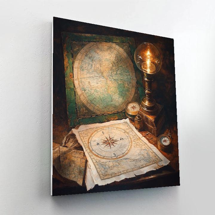 Rembrandt Inspired Study Of Maps Numbered painting kits