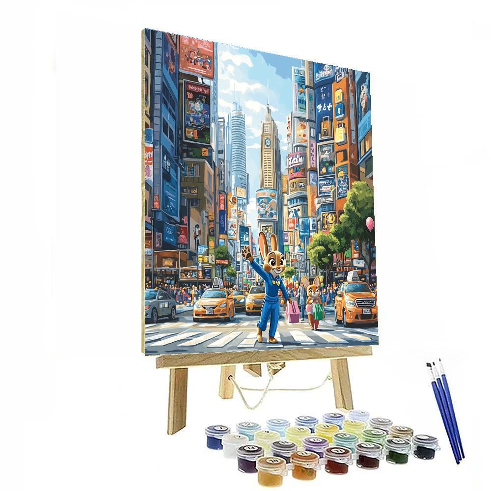 Judy Hopps City Crosswalk Patrol Disney Inspired Painting by numbers kit