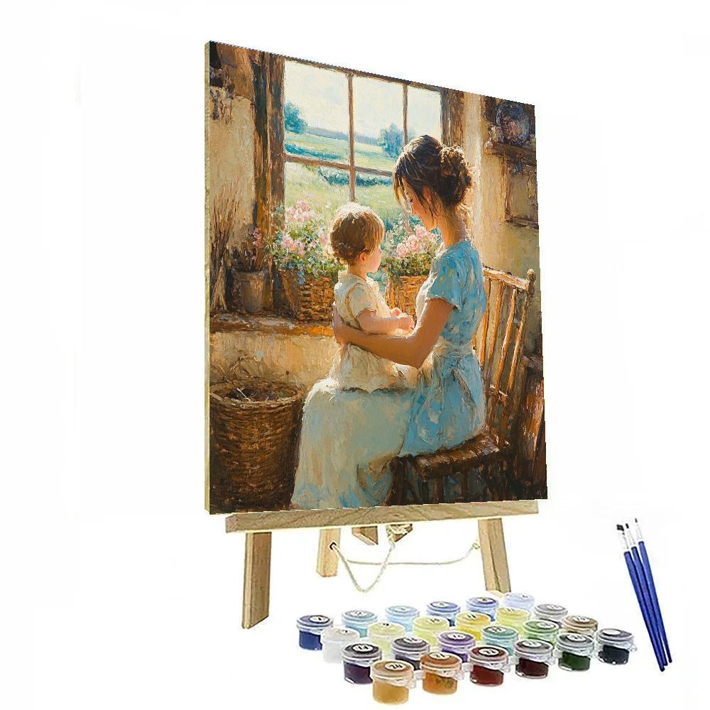 Mary Cassatt Inspired Nursery Light Number painting