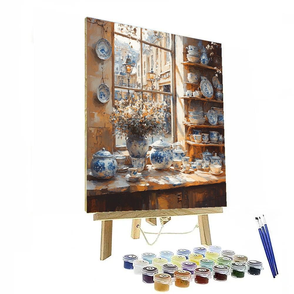 Vermeer Inspired Market Stall paint by number