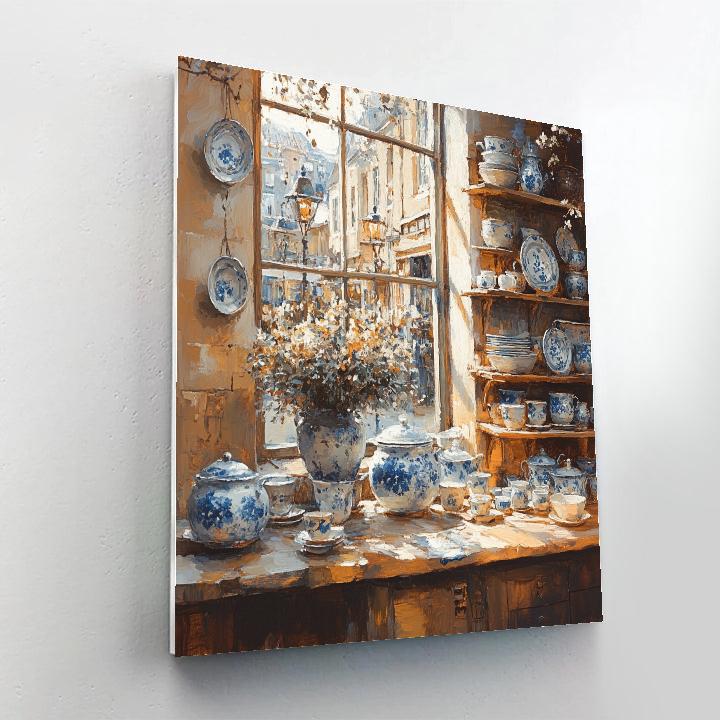 Vermeer Inspired Market Stall paint by number