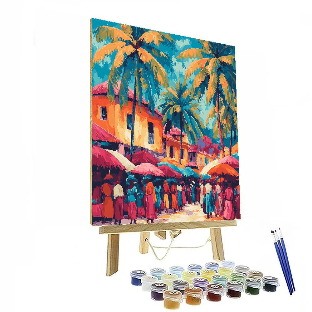 Paul Gauguin Inspired Market Festival Numbered painting kits