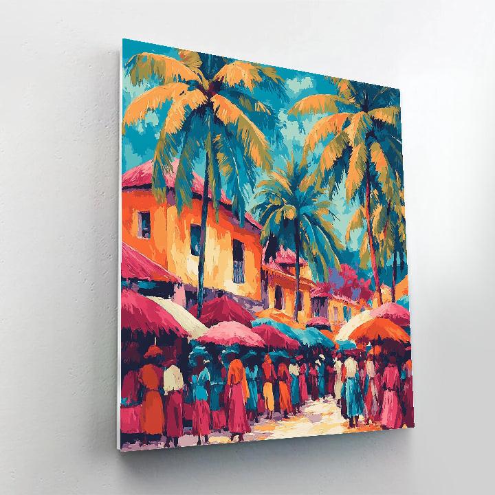 Paul Gauguin Inspired Market Festival Numbered painting kits