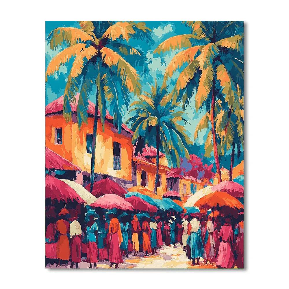 Paul Gauguin Inspired Market Festival Numbered painting kits