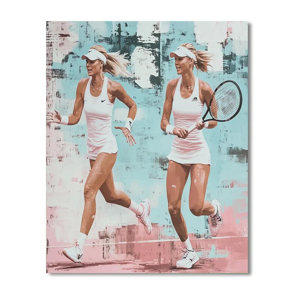 Edgar Degas Inspired Tennis Match paint by numbers