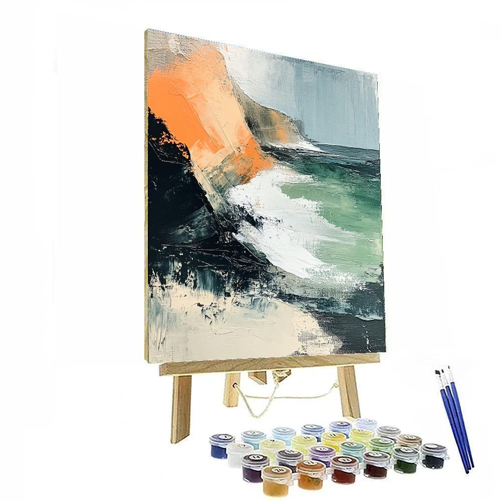 Willem De Kooning Inspired Coastal Fury DIY paint by numbers