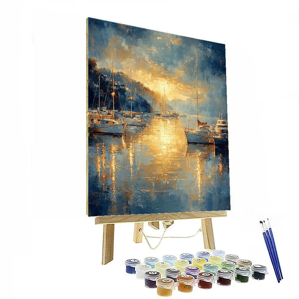 J M W Turner Inspired Golden Harbor painting number kit