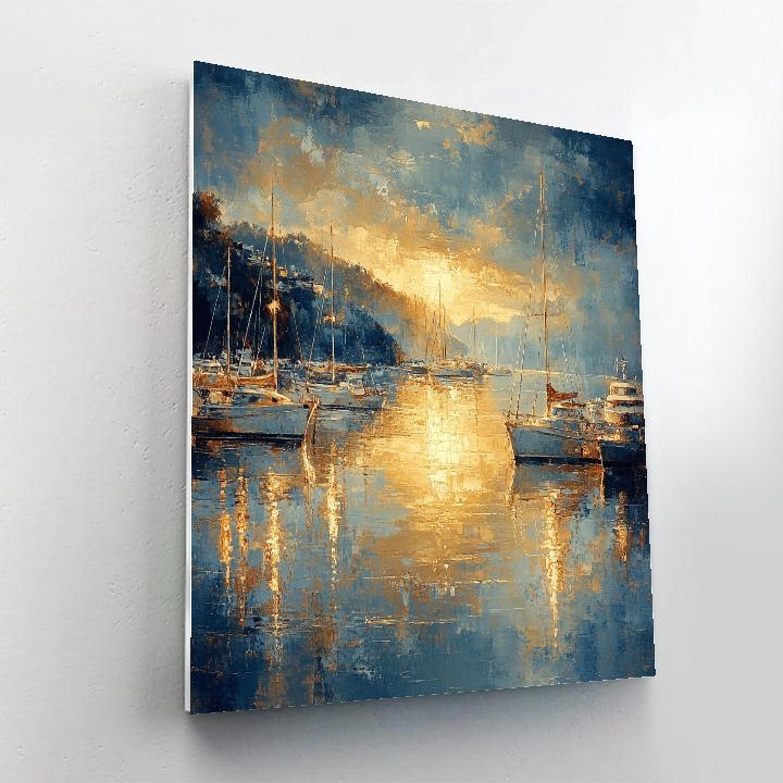 J M W Turner Inspired Golden Harbor painting number kit