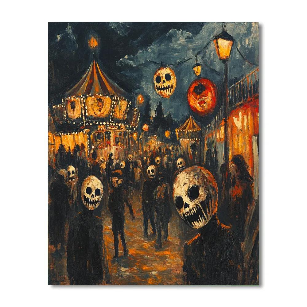 Francisco Goya Inspired Haunted Fair paint by numbers