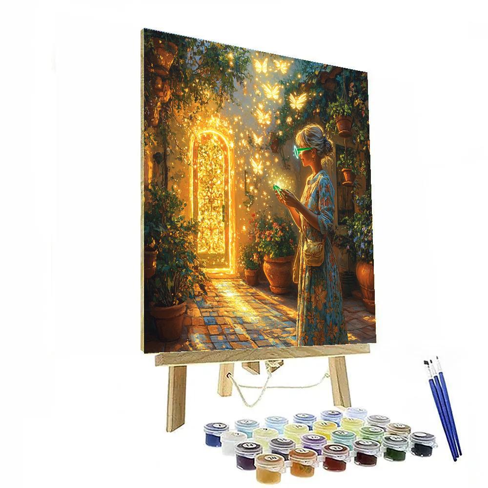 Mirabel Encanto Courtyard Door Glow Disney Inspired Number painting