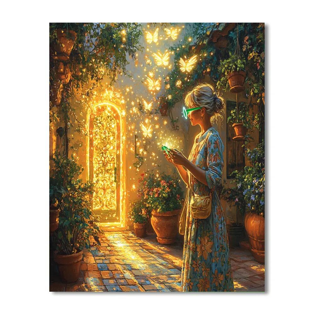 Mirabel Encanto Courtyard Door Glow Disney Inspired Number painting