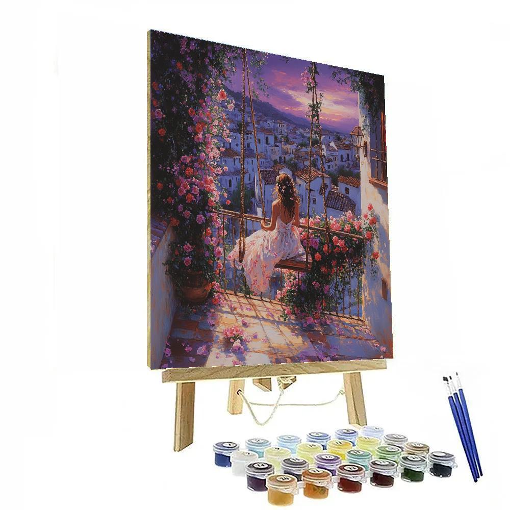 Isabela Flower Vine Balcony Swing Disney Inspired paint by numbers