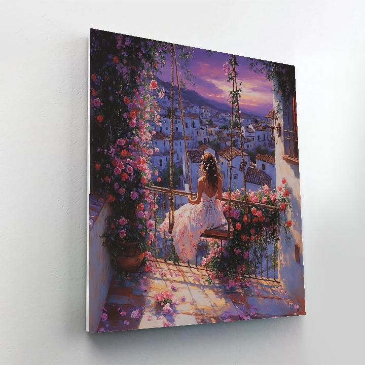 Isabela Flower Vine Balcony Swing Disney Inspired paint by numbers