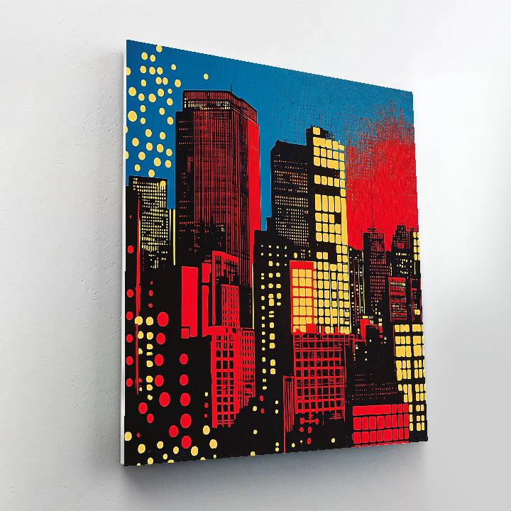 Roy Lichtenstein Inspired Neon Boulevard Painting by numbers kit