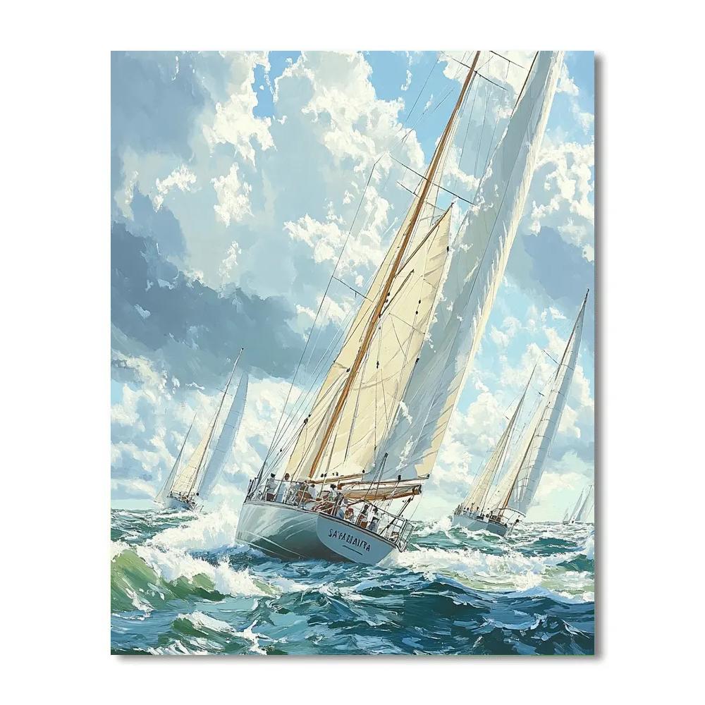 Willem Van De Velde Inspired Regatta DIY paint by numbers