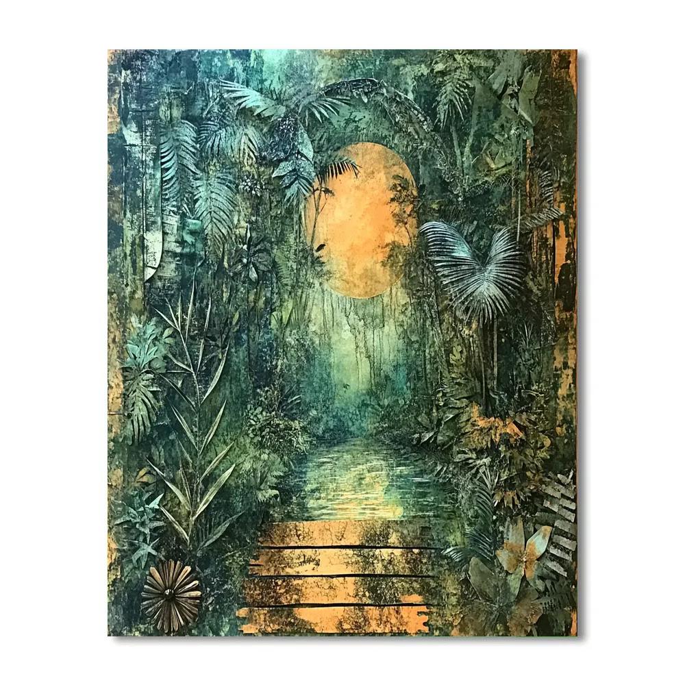Max Ernst Inspired Rainforest Collage Numbered painting kits