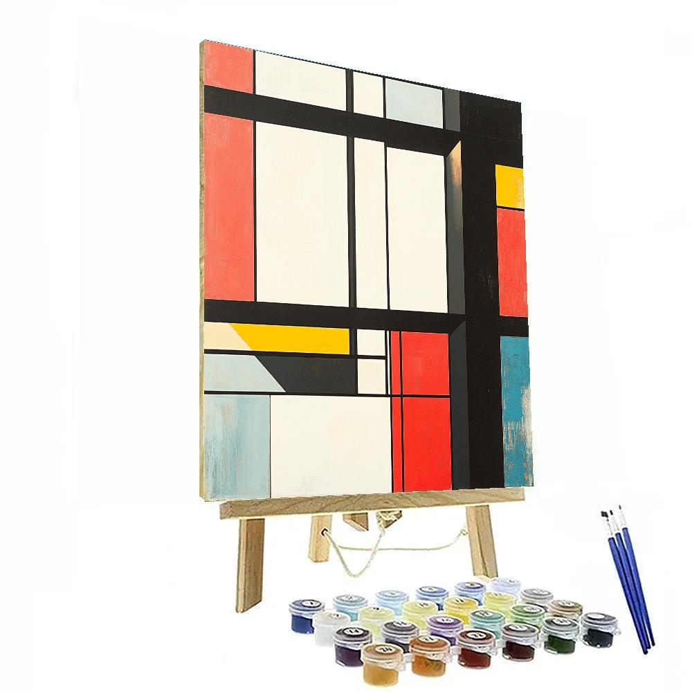 Piet Mondrian Inspired City Grid paint by numbers